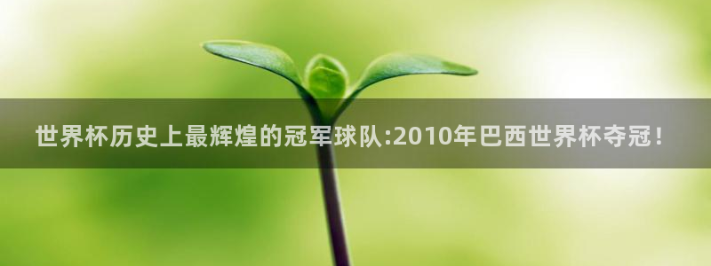 世界杯预选赛欧洲:世界杯历史上最辉煌的冠军球队:2010年巴西世界杯夺冠!